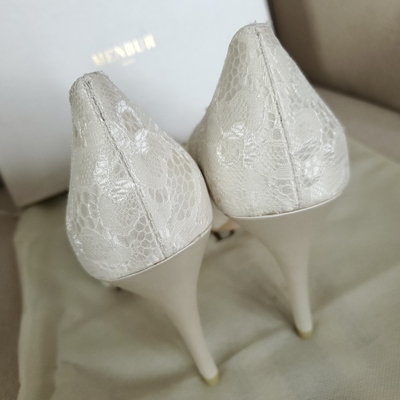 Menbur Novia REA Women's Ivory Heels Wedding Bridal Floral Lace Size 9 - Picture 16 of 17